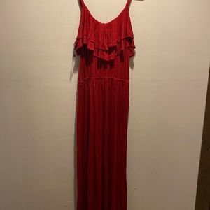 Red maxi dress